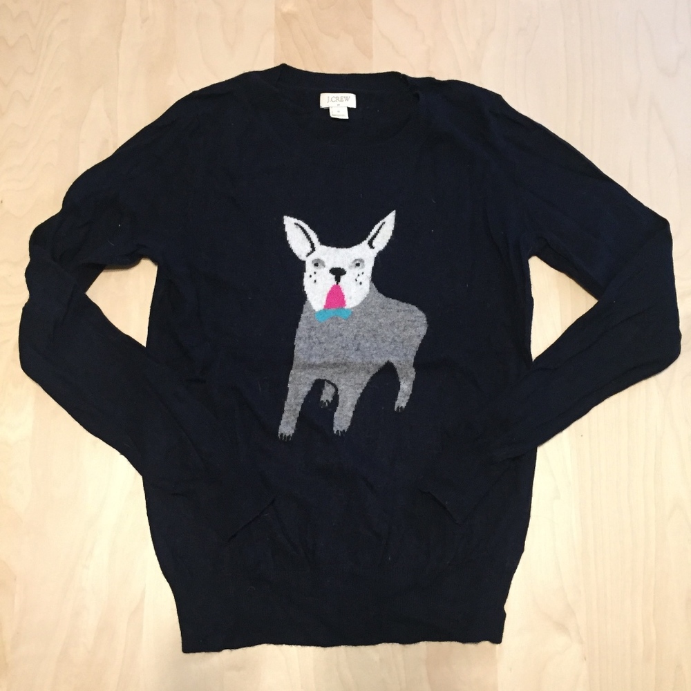 J.Crew French Bull Dog Sweater